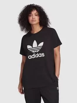 Image of adidas Originals Trefoil Tee - Plus Size - Black, Size 1X, Women