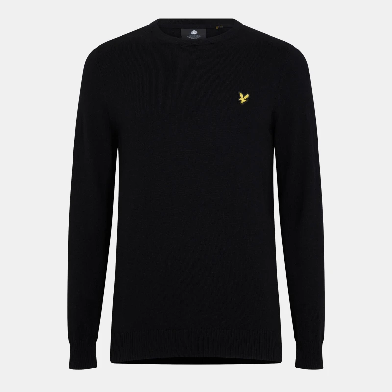 Image of Lyle & Scott Cotton Merino Knit Jet Black XL