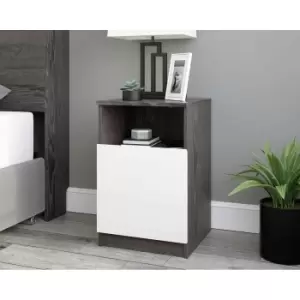 Image of Teknik Office Hudson Charcoal Ash and Pearl Oak Bedside Night Stand, none