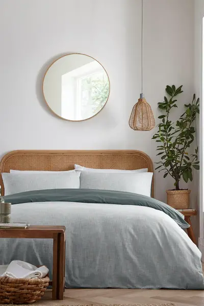 Image of Appletree 'Biscay' 100% Cotton Duvet Cover Set Green