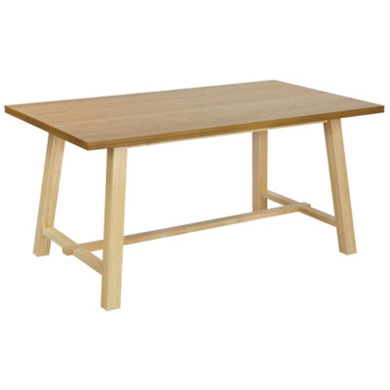 Image of Beliani Dining Table Barnes Natural Ash Wood 160 Cm 90 Cm