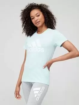Image of adidas Essentials Big Logo T-Shirt - Light Blue, Size S, Women