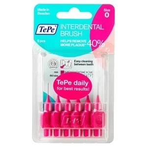 Image of TePe 0.4mm Pink Interdental Brushes 6Pcs