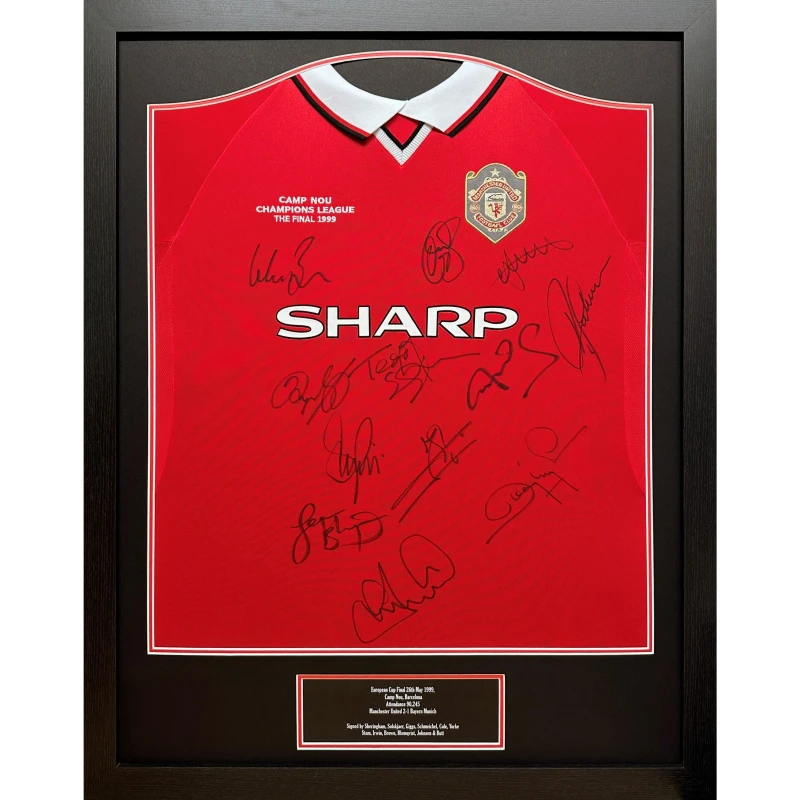 Image of AllStarSignings Ltd Manchester United 1999 shirt signed x12 Red unisex One Size