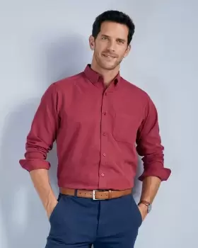 Image of Cotton Traders Mens Long Sleeve Soft Touch Shirt in Pink
