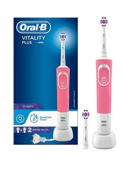 Image of Oral B Vitality Plus White and Clean Pink Electric Toothbrush