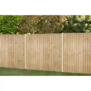 Image of Forest Garden Pressure Treated Closeboard Fence Panel 6' x 5' (3 Pack) in Dark Brown Timber
