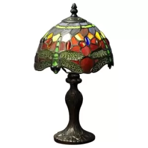 Image of Geko Red Dragonfly Tiffany Lamp UK Plug