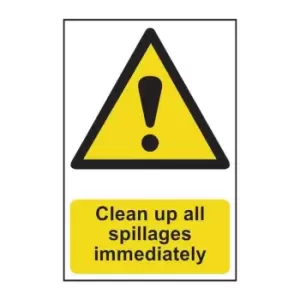 Image of Clean Up All Spillages Immediately - PVC (200 x 300mm)
