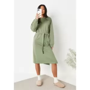 Image of Missguided Sweater Midaxi Dress - Green