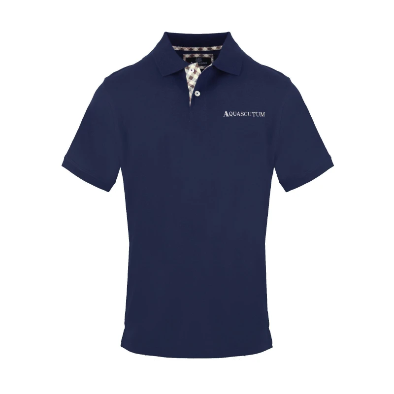 Image of Aquascutum Mens Polo Short Sleeve Polo Shirt Short Sleeve Polos Small Blue 54288919350