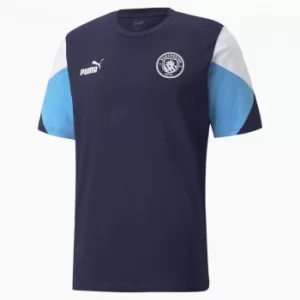 Image of PUMA Man City Ftblculture Mens Football T-Shirt, Peacoat/White, size Small, Clothing