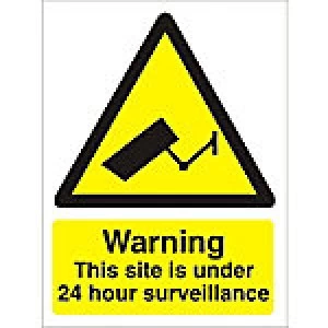 Image of Warning Sign Site Under 24 Hour Surveillance Plastic 40 x 30 cm