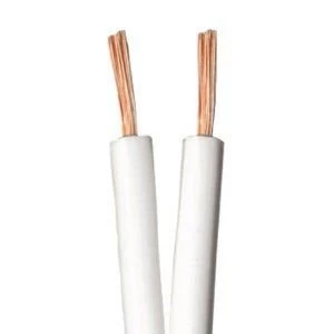 Image of Zexum White 2.2mm 2 Core 79 Strand Figure of 8 Twin Speaker Audio Surround Sound Car Cable - 5 Meter
