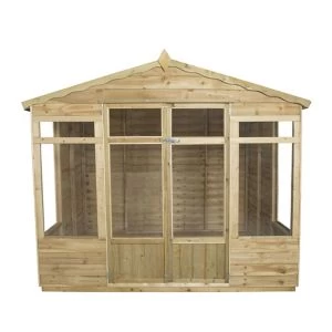Image of Forest Garden 8X6 Apex Overlap Summer House - Assembly Service Included Natural Timber