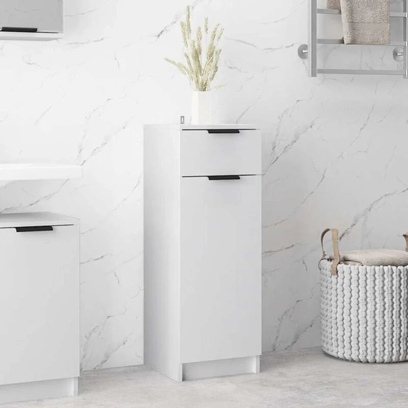 Image of Vidaxl Bathroom Cabinet White 32X34X90 Cm Engineered Wood, White 811286