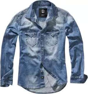 Image of Brandit Riley Denim Shirt Jeans Shirt blue