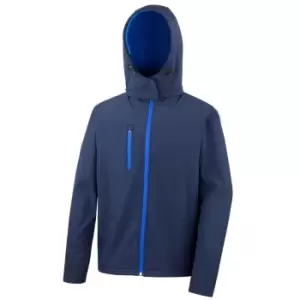 Image of Result Core Mens Lite Hooded Softshell Jacket (3XL) (Navy/Royal)