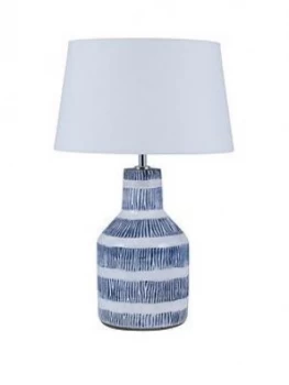 Image of Pacific Lifestyle Etched Detail Stoneware Table Lamp