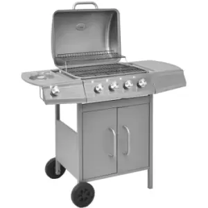 Image of Vidaxl - Gas Barbecue Grill 4+1 Cooking Zone Silver Silver