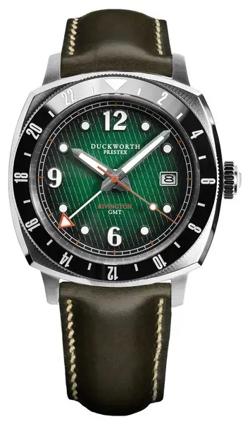 Image of Duckworth Prestex D489-04-E Rivington GMT (42mm) Green Fum Watch