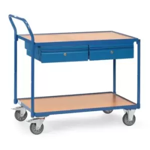 Image of Slingsby Table Top Cart, 1000 x 600MM With 2 Shelves & 2 Drawers & Angled Handle
