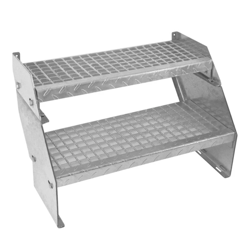 Image of Monster Shop Adjustable 2 Section Galvanised Staircase - 600Mm Wide, Silver 212152