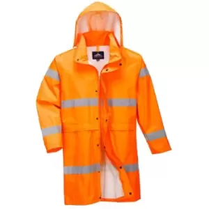 Image of Portwest Hi Vis Long Rain Coat Orange M