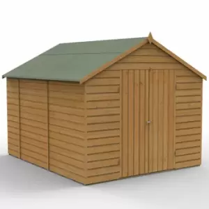 Image of 10' x 8' Forest Shiplap Dip Treated Windowless Double Door Apex Wooden Shed (3.01m x 2.61m)