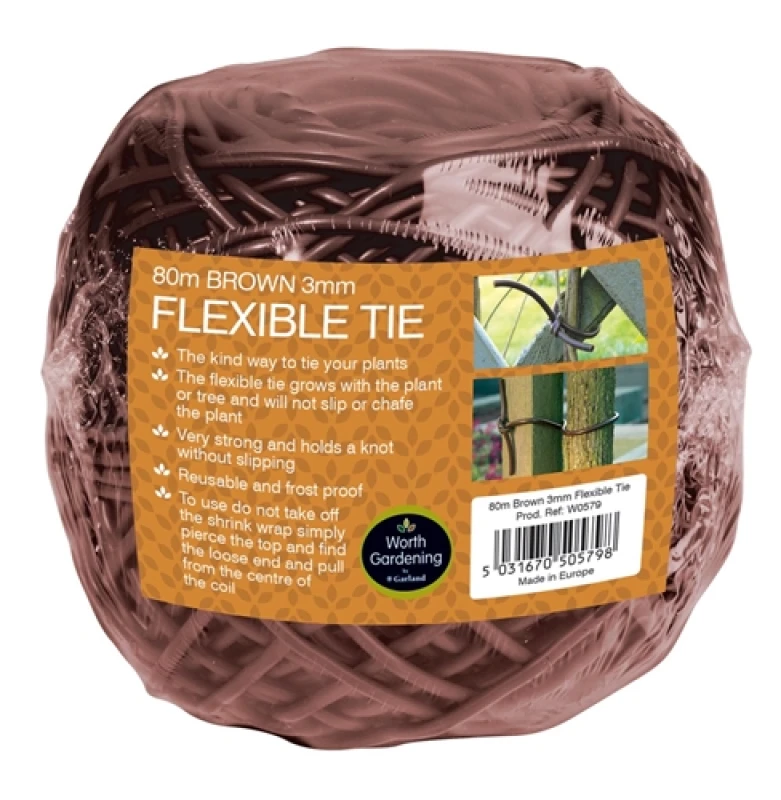Image of Garland 80m Flexible Tie Brown 3mm W0579