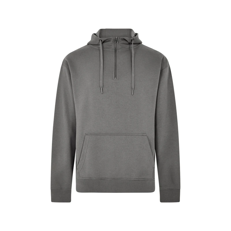 Image of Kustom Kit Mens Quarter Zip Hoodie in Dark Grey Size: XS Dark Grey Male XS