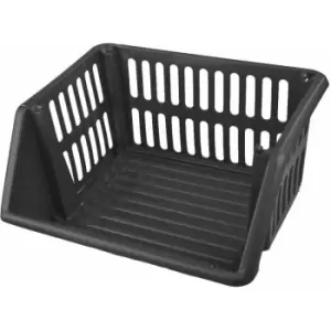 Image of Large Stackable Storage Basket Kitchen Fruit Vegetable Stacking Container Box - Black