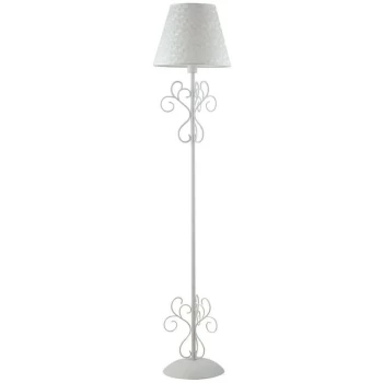 Image of Fan Europe Lighting - Fan Europe PERLA Floor Lamp with Tapered Shade White, K9 Crystals 35x165cm