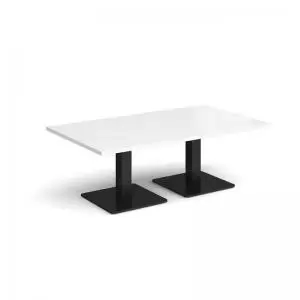 Image of Brescia rectangular coffee table with flat square Black bases 1400mm x