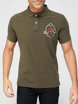 Image of Superdry Superstate Polo, Olive, Size S, Men