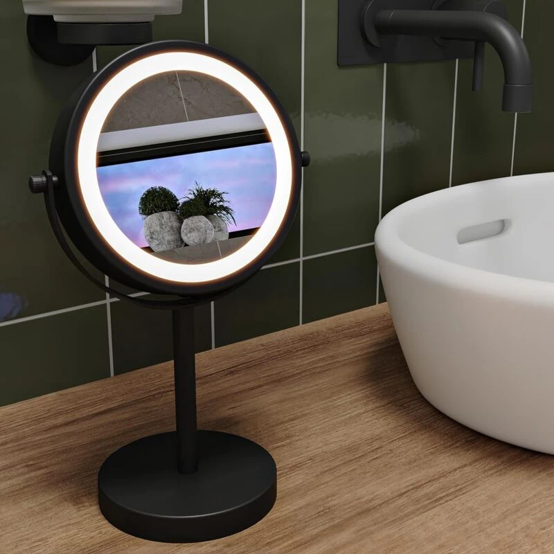 Image of Croydex Croydex - Illuminated Magnifying Mirror, Free Standing Battery LED Mirror x3 MM703021E