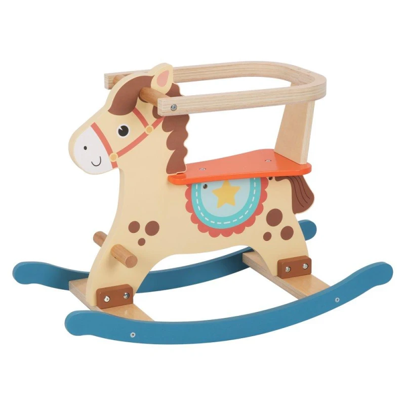 Image of Tooky Toy Wooden Rocking Horse - Blue Blue unisex One Size