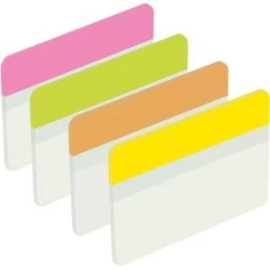 Image of Post it Strong Index Tabs 25mm PinkLimeOrangeYellow Pack of 24 Tabs 6 in Each Colour