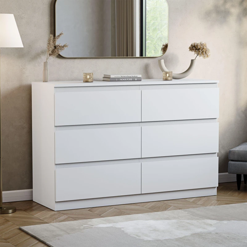 Image of Lassic Vida Designs Denver 6 Drawer Chest White unisex 6 Drawer