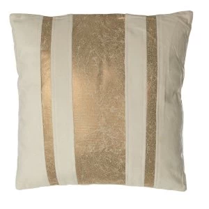 Image of Premier Housewares Kensington Townhouse Crushed Leather Cushion - Cream