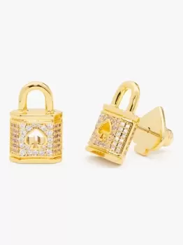 Image of Kate Spade Pave Stud Earrings, Gold, One Size