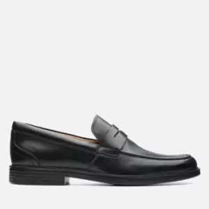 Image of Clarks Mens Un Aldric Step Leather Loafers - Black - UK 8