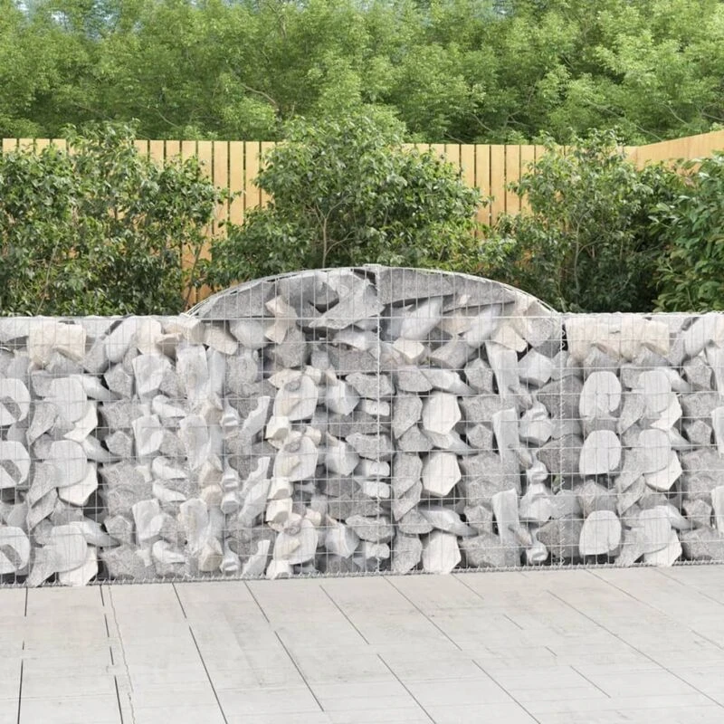 Image of VIDAXL Arched Gabion Baskets 3 pcs 300x30x100/120cm Galvanised Iron Vidaxl 8720845571054
