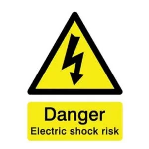 Image of The House Nameplate Company Danger Electric Shock Risk Self-Adhesive Labels, (H)200mm (W)150mm