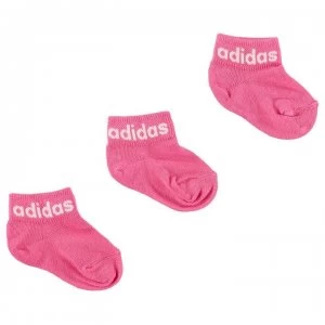 Image of adidas Essentials Ankle Socks 3 Pack - Pink/White