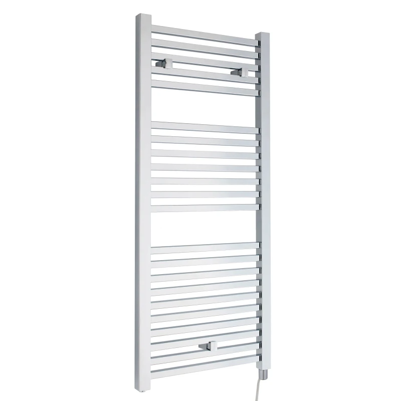Image of Balterley Electric Vertical Square Towel Rail 300 Watt Chrome 1110x 500mm Silver