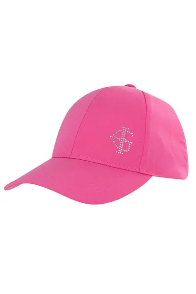Image of Island Green Diamante Logo Peak Cap Pink