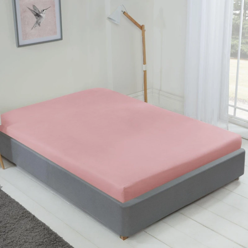 Image of Emma Barclay Fitted Sheet Non Iron Soft Touch Lyla Blush Pink unisex Double