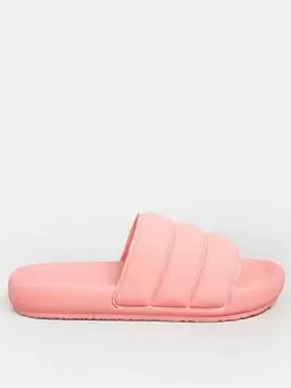 Image of Yours Wide Fit Padded Slider - Pink, Size 5E, Women