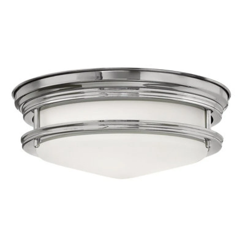 Image of Hinkley Hadrian 2 Light Flush Mount Chrome with Opal Glass IP44